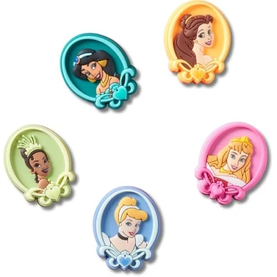 Abbildung von Crocs Unisex Erwachsene Disney Princess 5 Pack Schuhanhänger, Mehrfarbig