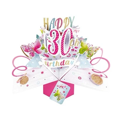 Abbildung von Pop Up Grußkarte zum 30. Geburtstag, Original Second Nature 3D Karten