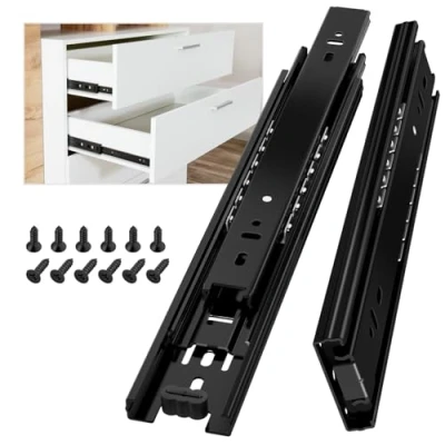 Abbildung von AOLISHENG Schubladenschienen Vollauszug 250mm Kugelauszug Küchenschrank Schubladenführungen Schienen Schubladen Schienensystem Mit 45 kg Tragkraft 1 Paar(2er Set)