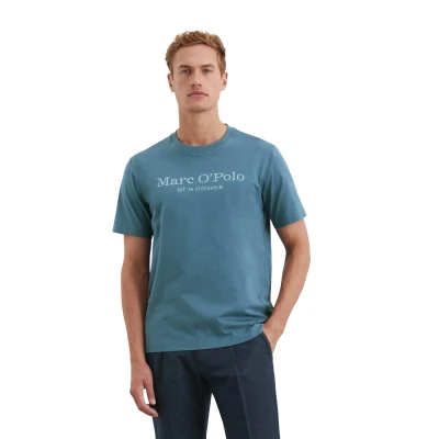 Abbildung von Marc O&#039;Polo Short Sleeve CREW NECK Inside Chest Tshirt print, Herren, Größe: Large, Storm