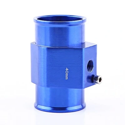 Abbildung von Universal Wassertemperatursensor Adapter Auto Aluminium Wassertemperatur Verbindungsrohrschlauch Temperatursensor Blau(40mm)