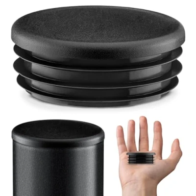 Abbildung von EMFA Lamellenstopfen rund 60mm Schwarz 5 Stück Rohrstopfen Endkappe Stahlrohr Kunststoff Stopfen für Rundrohre Rohrverschlussstopfen Kunststoffkappen Rohre Rohrendkappen 6cm