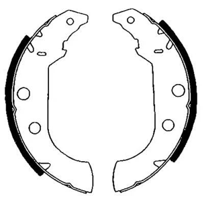 Abbildung von HELLA 8DB 355 001 101 Bremsbacken 228,6 42 ohne Handbremshebel mit Zubehör