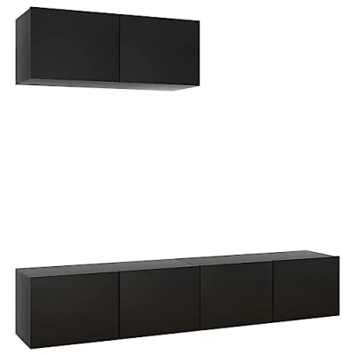 Abbildung von vidaXL TV Schrank Schränke 3 Stk. Schwarz Holzwerkstoff (3 St)