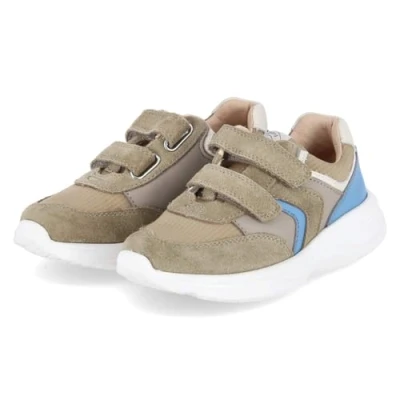 Abbildung von Bisgaard Kinder Sneaker Klettschuhe Yuki Grün Grau Blau Leder &amp; Textil, Größe:28, Farbauswahl:grün Kombi