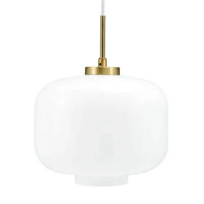 Abbildung von Dyberg Larsen ARP Pendelleuchte Opal/Messing D25 Glas 25W Hängeleuchte Innen Deckenlampe Wohnzimmer Esstisch Licht Zimmer Deko Dänisches Design
