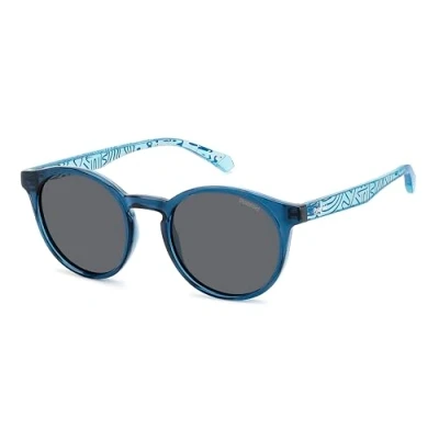 Abbildung von Polaroid Junior PLD 8061/S ZX9/M9 Gläser SONNENBRILLEN Polycarbonat Blau Grau Pantos Polarisiert