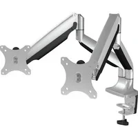 Abbildung von ICY BOX Monitor Halterung für 2 Monitore bis 32 Zoll (bis 9kg, VESA 75x75/100x100), Montageoptionen, Schwenk &amp; Neigbar, Kabelführung, Ergonomisch, IB MS504 T
