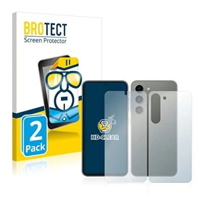 Abbildung von BROTECT (2 Stück Schutzfolie für Samsung Galaxy S23 (Display+Rückseite) Displayschutz Folie Ultra Klar