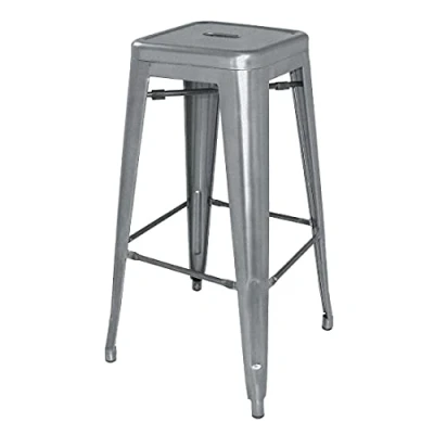 Abbildung von Bolero Bistro Stahlhocker Gun Metal Grey 4er Pack