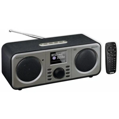 Abbildung von Lenco DAR 030 DAB+ Radio Bluetooth V.5 und FM Empfänger 10 Senderspeicher 2 x 3 Watt RMS Fernbedienung Alarmfunktion Schwarz
