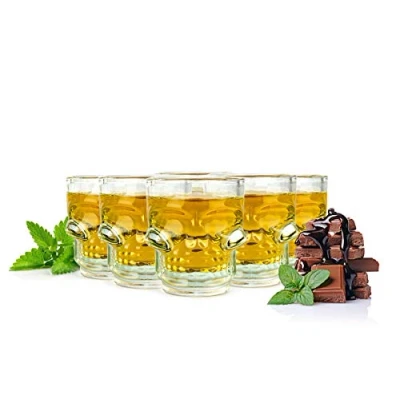 Abbildung von Sendez Schnapsglas Schnapsgläser in Totenkopf Shotgläser Schädel Schnaps Shots Stamper Vodkagläser, Glas