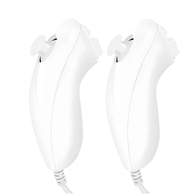 Abbildung von Sporgo 2 Pack Nunchuk Controller für Wii： Wii U Video Gamepad，Rechter Nunchaku mit Motion Plus， Ersatz Nunchuck sind Perfekt Kompatibel und Konsole
