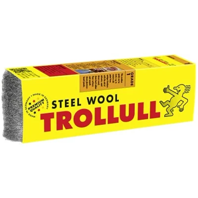 Abbildung von Trollull Stahlwolle, 200 g, mittelgroß, 1 kann verwendet werden, um Holzoberflächen zu schleifen, alte Farbe und Lack von antiken Möbeln entfernen reinigen