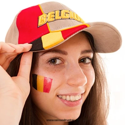 Abbildung von 5 x Belgien tattoo Fan Fahnen Set Belgium temporary Flag (5)