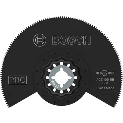 Abbildung von Bosch 1x PRO Multi Material ACZ 100 BB Blatt für Multifunktionswerkzeuge (für Kompaktlaminat Vinyl, PVC, Holz mit Nägeln, Ø mm, Professional Zubehör Multifunktionswerkzeug)