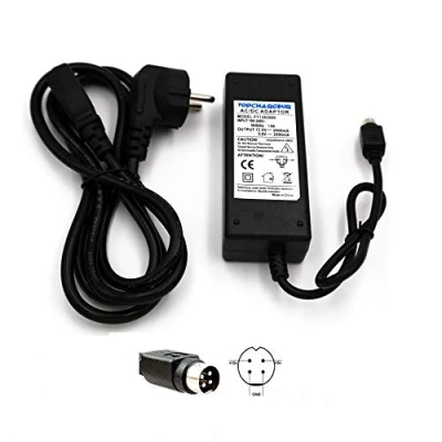 Abbildung von TOP CHARGEUR * Netzteil Netzadapter Ladekabel Ladegerät 12V 5V 2A 4 PIN für Festplatte Lacie 500 GB, F.A. Porsche Design, inkl. Stromkabel