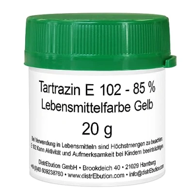 Abbildung von Lebensmittelfarbe Gelb hochkonzentriert Pulver 20 g wasserlöslich E102
