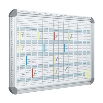 Abbildung von FRANKEN PRO Multifunktionsplaner, universell einsetzbar, lackiert, magnetisch, beschreibbar, trocken abwischbar, mit Aluminiumrahmen, Magnettafel zur Wandbefestigung, 94,5 x 61,5 cm, EU5000