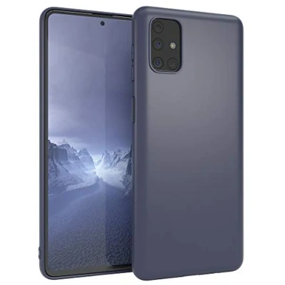 Abbildung von EAZY CASE Handyhülle Silikon mit Kameraschutz kompatibel Samsung Galaxy M51 in Navy Blau, Ultra dünn, Slimcover, Silikonhülle, Hülle, Softcase, Backcover
