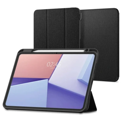 Abbildung von iPad Pro 11 (2024) M4 Hülle: Spigen Urban Fit Bookcase Stoff Tablet Hüllen