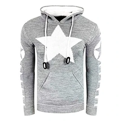 Abbildung von Rusty Neal Stern Kontrast Kapuzenpullover, Herren, Größe: XL, Grau / weiß