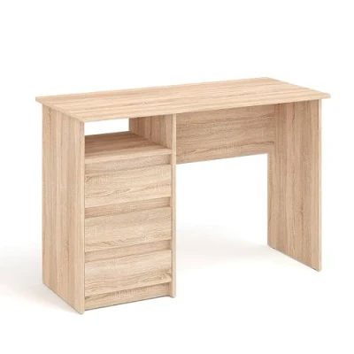Abbildung von KOMTO Schreibtisch mit Schubladen Bürotisch Computertisch Klein Arbeitstisch Büro PC Tisch Kinderschreibtisch Stauraum Moderner Sonoma Eiche Oslo 110 x 50 74 cm