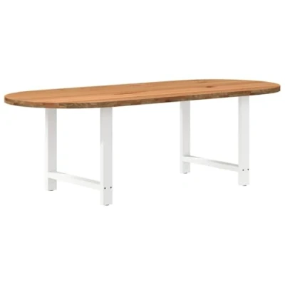 Abbildung von vidaXL Esstisch Hellbraun 240x100x74 cm Massivholz Eiche Oval