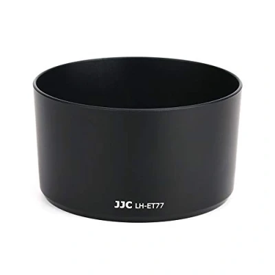 Abbildung von JJC Bajonett Gegenlichtblende für Canon RF 85 mm f/2 Makro is STM bjektiv auf EOS R R5 R6 RP DSLR Kamera ersetzt ET 77 Fotofotografie