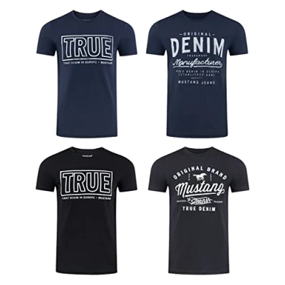 Abbildung von Mustang Basic print Tshirt black, Herren, Größe: XL, Black