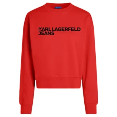 Abbildung von KARL LAGERFELD JEANS, Damen, Regular Essential Logo Sweat, Pompeian Rot, Gross