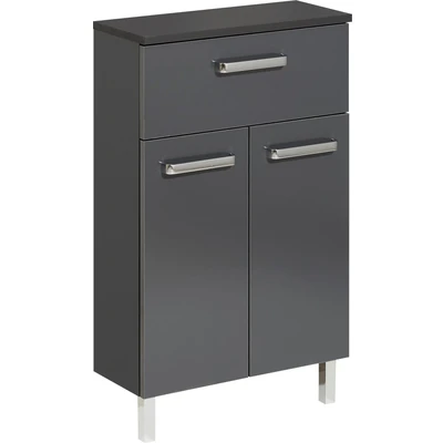 Abbildung von Saphir Unterschrank &quot;Quickset Badschrank mit 2 Türen, 1 Schublade, 50 cm breit&quot;, Badezimmer inkl. Türdämpfer, Griffe in Chrom Glanz