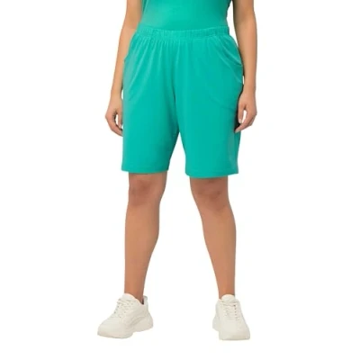 Abbildung von Ulla Popken Stretch Bermuda Jogginghose, Damen, Größe: 54/56, Turquoise green
