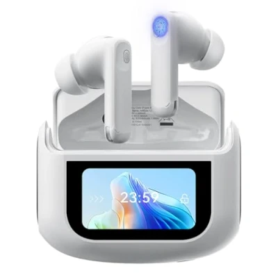 Abbildung von Blackview Airbuds 12 Bluetooth Kopfhörer mit Touchscreen, Drahtlose In Ear ANC/ENC Geräuschunterdrückung, IPX7 Wasserdicht, 40 Stunden Akkulaufzeit, 5.4, Tiefer Bass für Anrufe