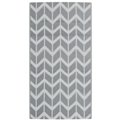 Abbildung von vidaXL Outdoor Teppich, Gartenteppich Beidseitig, Balkonteppich Terrassenteppich UV beständig, Läufer Teppich für Balkon Terrasse, Grau 80x150cm PP