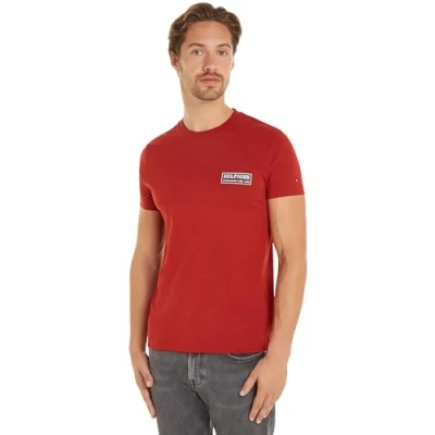 Abbildung von Tommy Hilfiger Badge TEE Tshirt print, Herren, Größe: XS, Dark magma