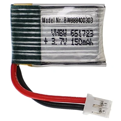 Abbildung von vhbw Akku kompatibel mit PH 2.0 2P Stecker für Modellbau z.B. Racing Car, Helikopter, Flugzeug (150mAh, 3,7V, Li Polymer, 18 x 16 8 mm)