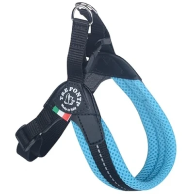 Abbildung von Tre Ponti Geschirr Easy Fit Soft Mesh Verstellbarer Bauchgurt, Farbe:hellblau, Größe:Gr.2/35 49 cm/bis 5 kg