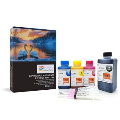 Abbildung von BLUE SWAN 550ml Nachfülltinten Kit für Canon Druckerpatronen PG 545 CL 546 G 545XL 546XL Pixma TR4550 MG2450 MG2550 MG2550S MG2555S MG2950 MG3050 MG3051 MG3052 MG3053 MX495 IP2850