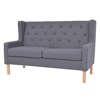 Abbildung von vidaXL Sofa 2 Sitzer Stoff Grau
