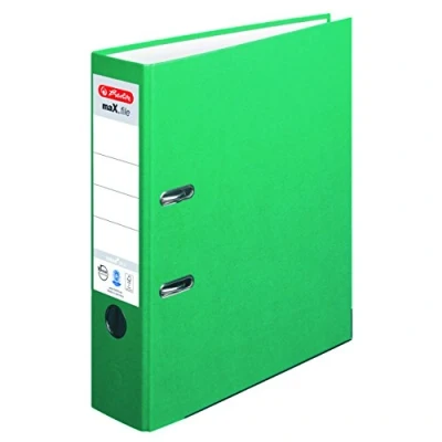 Abbildung von Herlitz Ordner maX.file nature plus, Spezialpapierbezug, Kantenschutz, standfest, A4 8 cm, grün