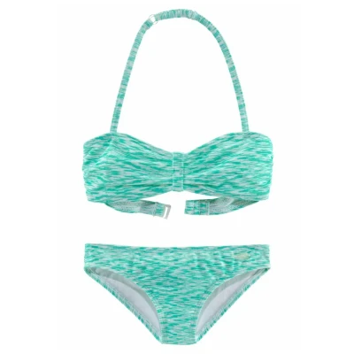 Abbildung von Venice Beach Bandeau Bikini für Kinder, Größe: 170/176, Mint / weiß