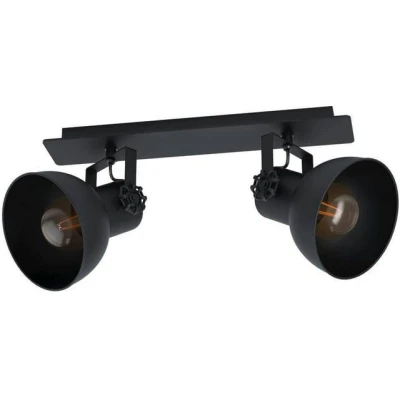 Abbildung von Eglo 43432 Spotleuchte BARNSTAPLE 1 Stahl schwarz E27 2X40W L:47,5cm B:9cm dimmbar