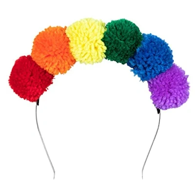 Abbildung von Tiara Pompon Regenbogen pro Stück