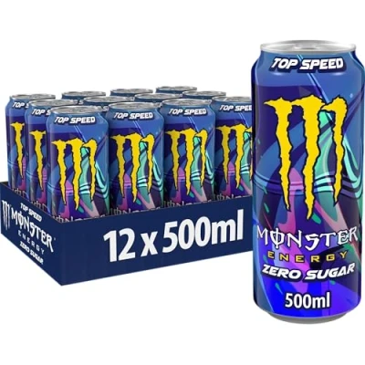 Abbildung von Monster Energy Lewis Hamilton Zero koffeinhaltiger Drink mit erfrischendem Pfirsich Nektarinen Geschmack ohne Zucker und Kalorien in praktischen Einweg Dosen (12 x 500 ml)