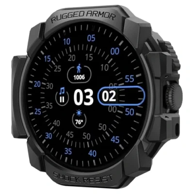 Abbildung von Spigen Rugged Armor Hülle Kompatibel mit Google Pixel Watch 3 41mm (2024) / 2 (2023) 1 (2022) Matt Schwarz