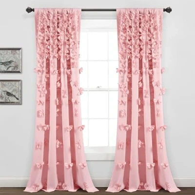 Abbildung von Lush Decor Riley Fenstervorhang, 213,4 x 137,2 cm, Rosa