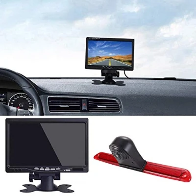 Abbildung von Rückfahrkamera Transporter + 7 Zoll TFT LCD Bildschirm Auto Monitor, Bremsleuchte Dach Set für Mercedes Sprinter W609 Viano Vito Transit Ducato VW Crafter Master