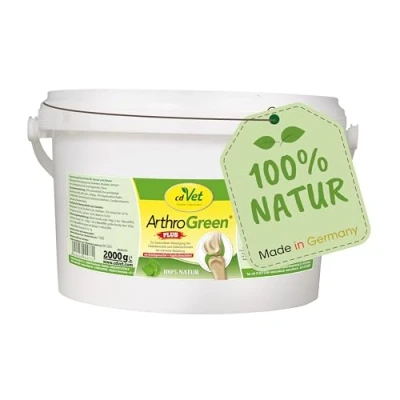 Abbildung von cdVet ArthroGreen Plus 2kg natürliche und effektive Nahrungsergänzung zur Unterstützung der Gelenke für Hund Katze durch Vitamine Mineralien