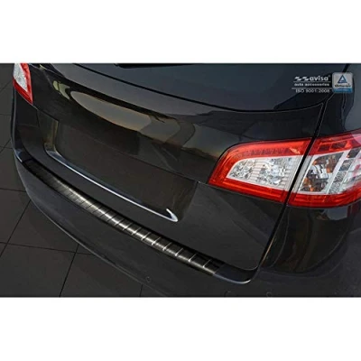 Abbildung von Avisa Schwarz Edelstahl Heckstoßstangenschutz kompatibel mit Peugeot 508 SW 2011 2018 &#039;Ribs&#039;